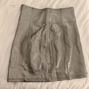 Free People Silver Metallic Women's Skirt